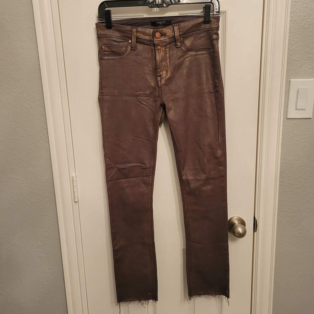 Fidelity Women's Skinny Crop Jeans in Copper